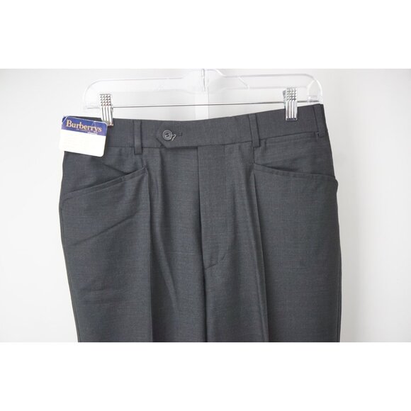 Burberry London Charcoal Gray Wool Blend Dress Pants Sz 48 NEW